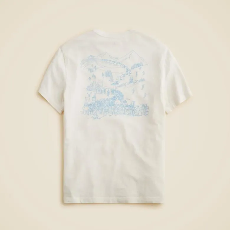 Vintage-wash cotton "Powder Day" graphic T-shirt