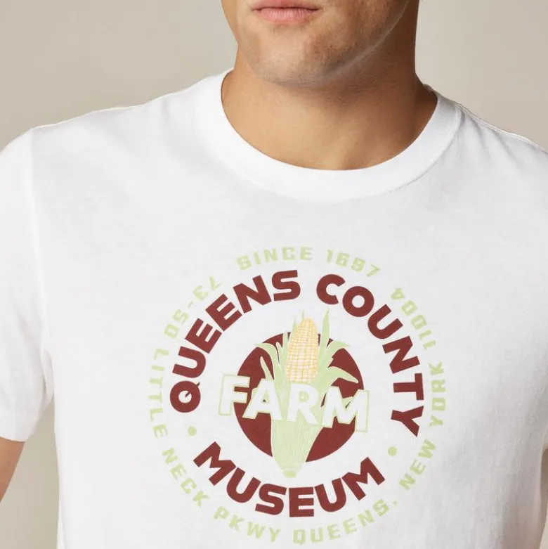 Vintage-wash cotton "Queens" graphic T-shirt