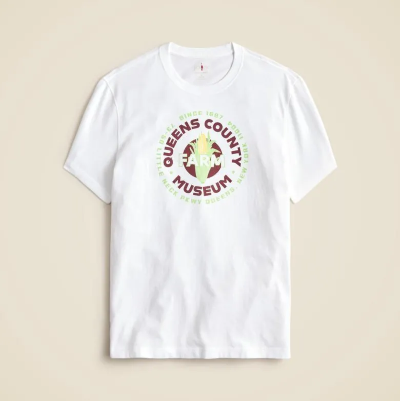 Vintage-wash cotton "Queens" graphic T-shirt