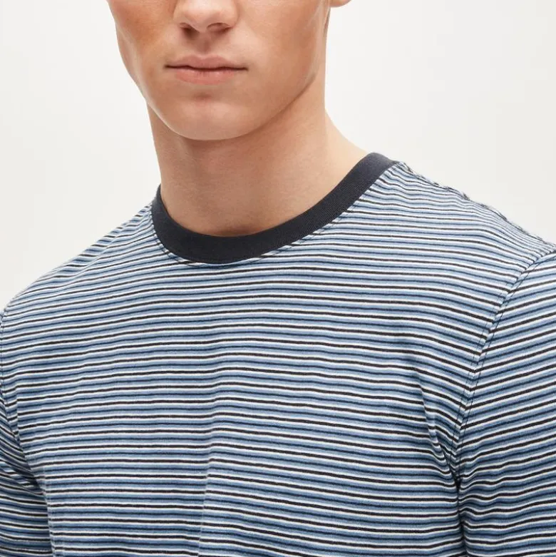 Vintage-wash cotton T-shirt in stripe