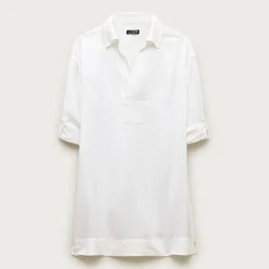 V-neck popover dress in linen