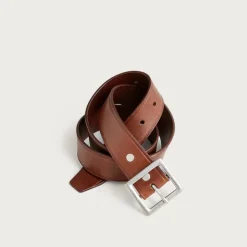 Wallace & Barnes Italian leather belt with square brass buckle