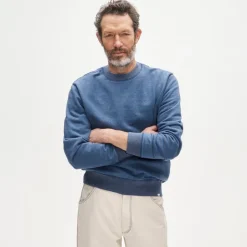Wallace & Barnes lightweight french terry sweatshirt in stripe