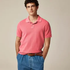 Washed piqué polo shirt