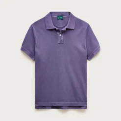 Washed piqué polo shirt