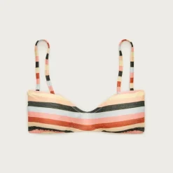 Wave bikini top in sparkle stripe