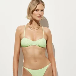 Wave eyelet bikini top
