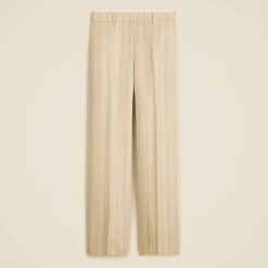 Wide-leg trouser in striped linen blend