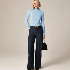 Wide-rib cashmere turtleneck sweater