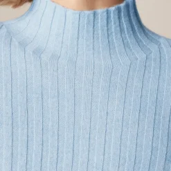 Wide-rib cashmere turtleneck sweater