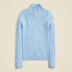 Wide-rib cashmere turtleneck sweater