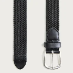 Woven elastic belt with round buckle
