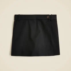 Wrap-front skort in bi-stretch cotton blend