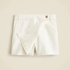Wrap-front skort in bi-stretch cotton blend