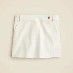 Wrap-front skort in bi-stretch cotton blend