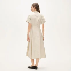 Zip-up shirt-dress in Gramercy linen blend
